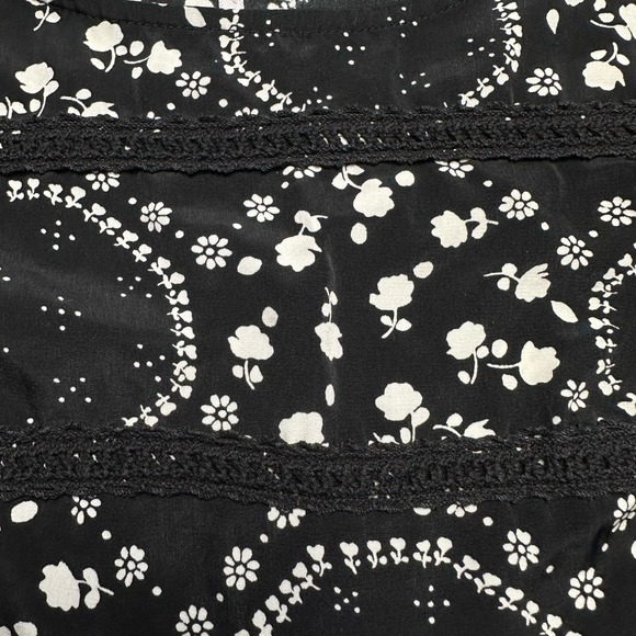 Free People | Women | Geo Garden Black White Floral Mini Shift Dress | Size 2 - Picture 9 of 15